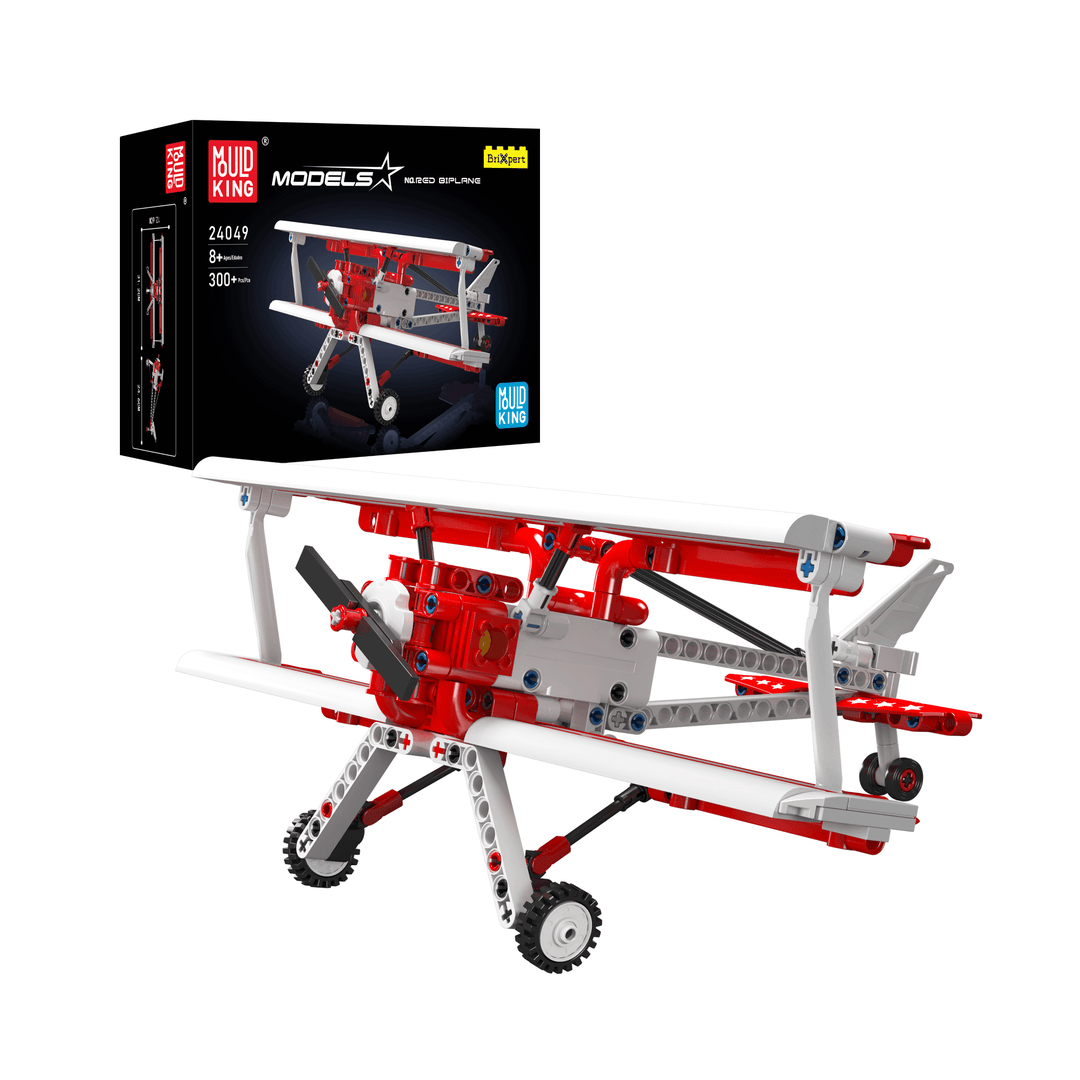 Mould King 24049 Kit de construction de maquettes d'avion rouge | 300 pièces