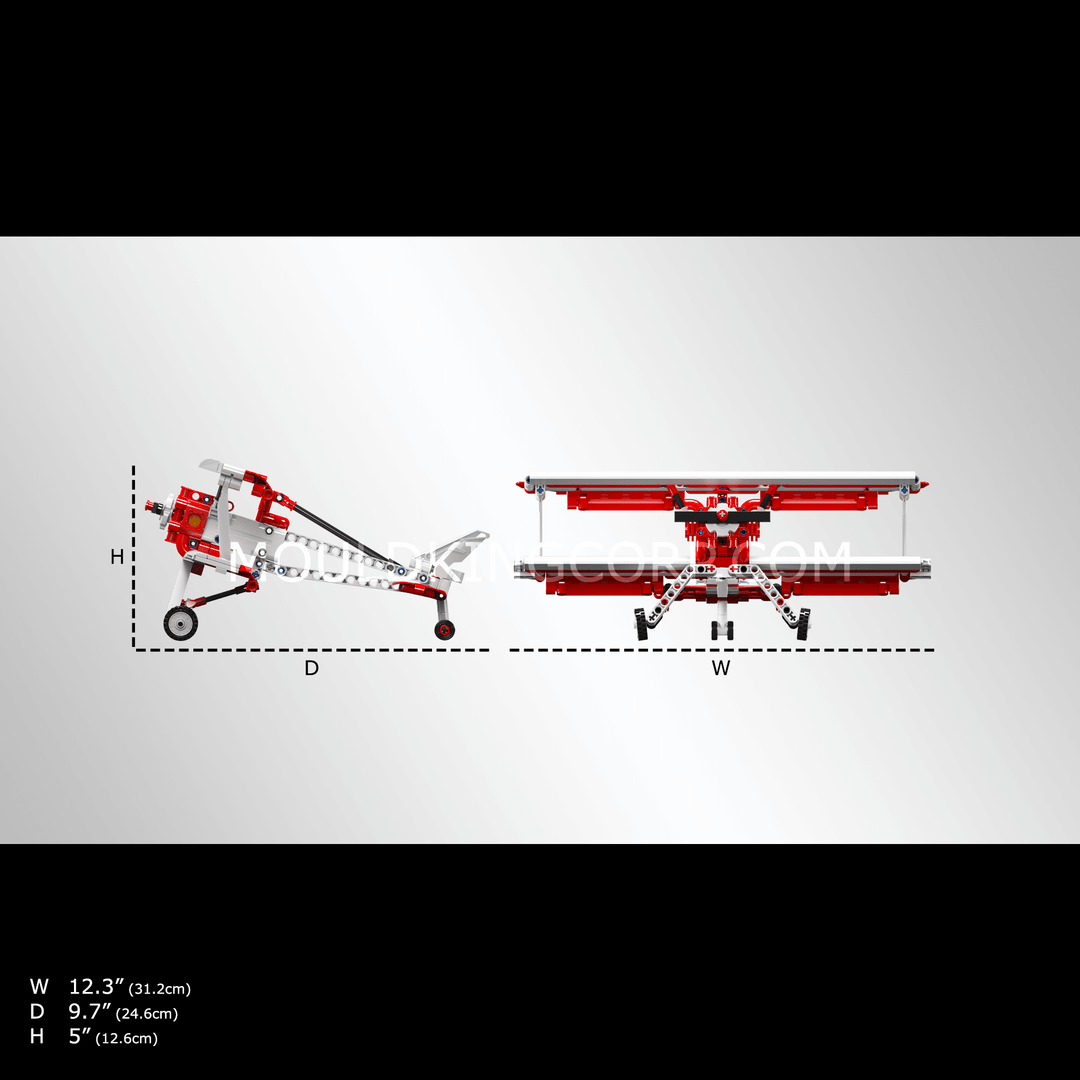 Mould King 24049 Kit de construction de maquettes d'avion rouge | 300 pièces