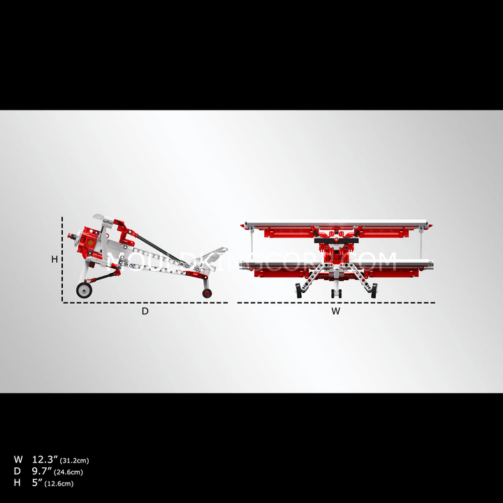 Mould King 24049 Kit de construction de maquettes d'avion rouge | 300 pièces