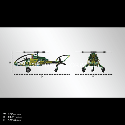 Mould King 24052 Exploration Helicopter Model Building Set | 284 Pcs