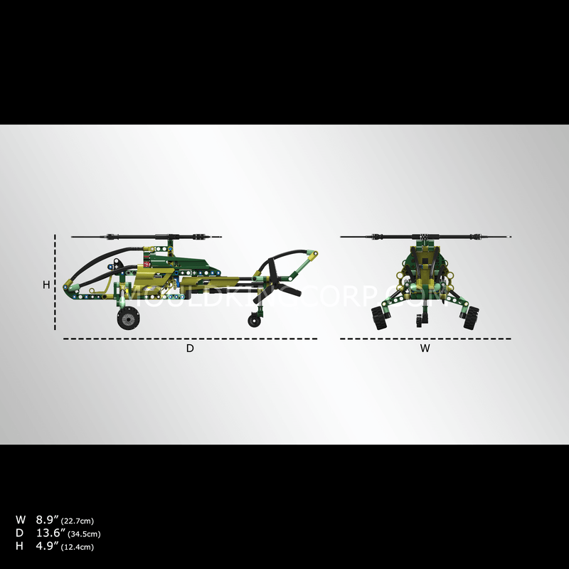 Mould King 24052 Exploration Helicopter Model Building Set | 284 Pcs