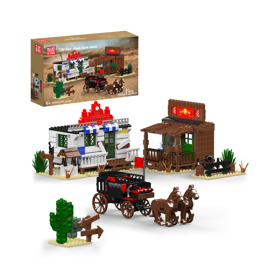 Mould King 24062 Wild West Bank Heist Scene Building Set | 693 Pcs