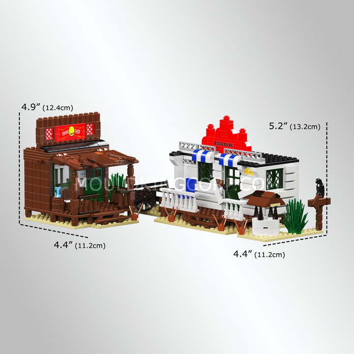 Mould King 24062 Wild West Bank Heist Scene Building Set | 693 Pcs