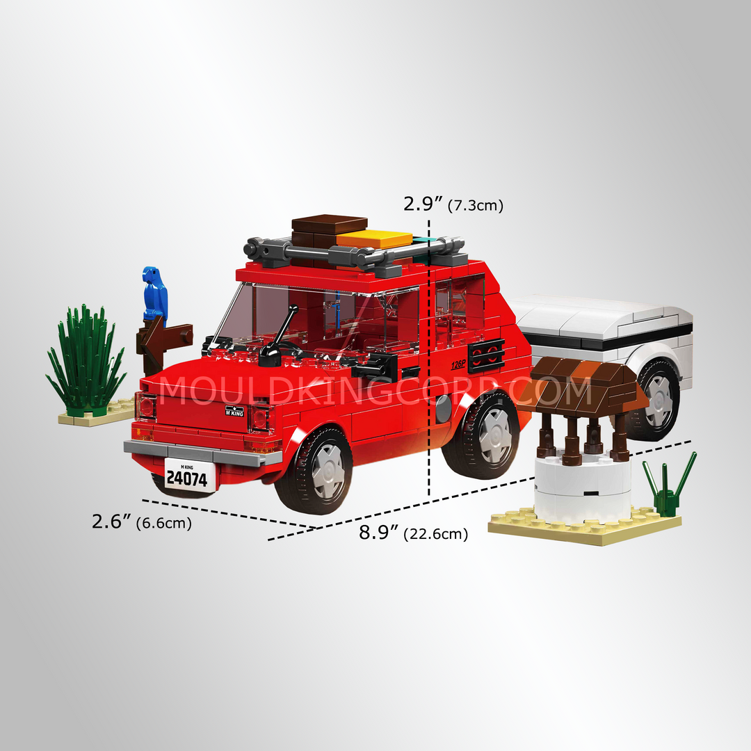 Mould King 24074 Fiat 126P Outdoor Adventure Building Set | 393 Pcs