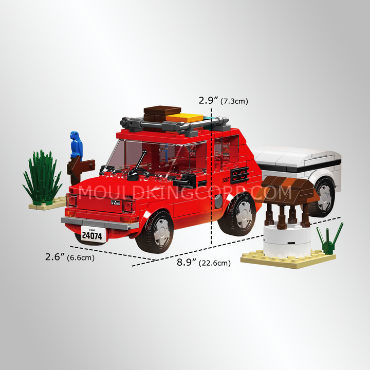 Mould King 24074 Fiat 126P Outdoor Adventure Building Set | 393 Pcs