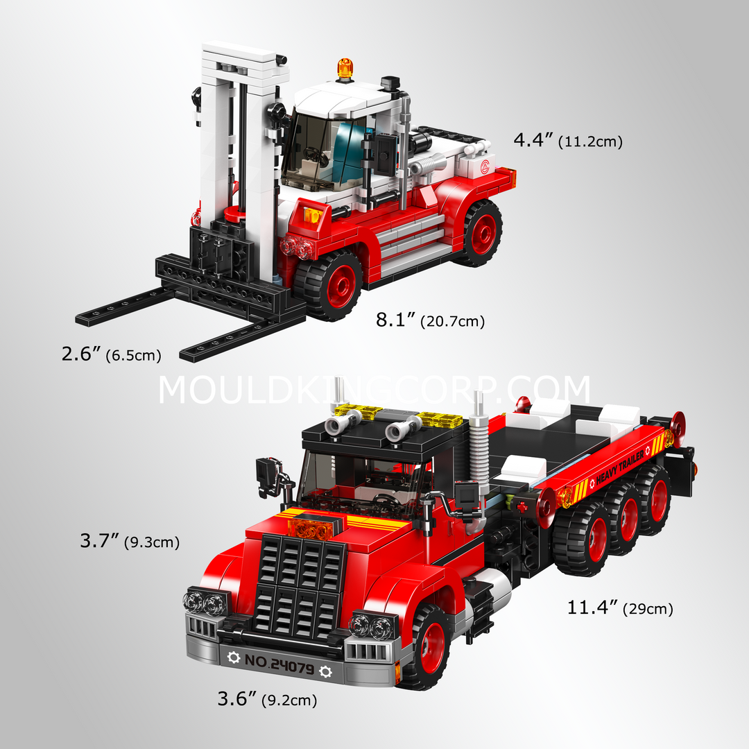 Mould King 24079 Forklift Transport Truck Building Set | 906 Pcs