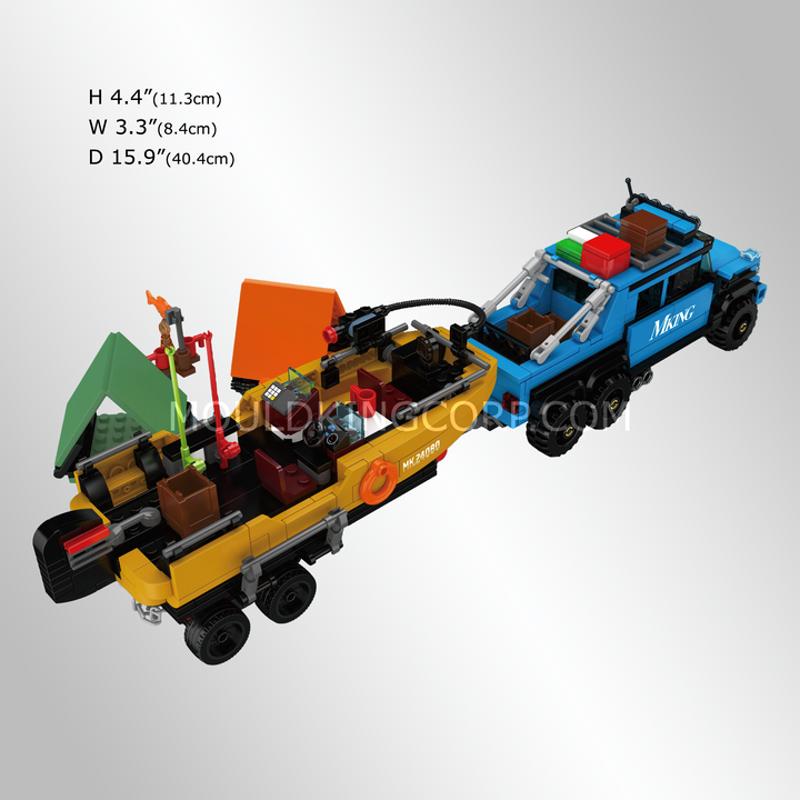 Mould King 24080 Fishing Boat Trailer Building Set | 872 Pcs