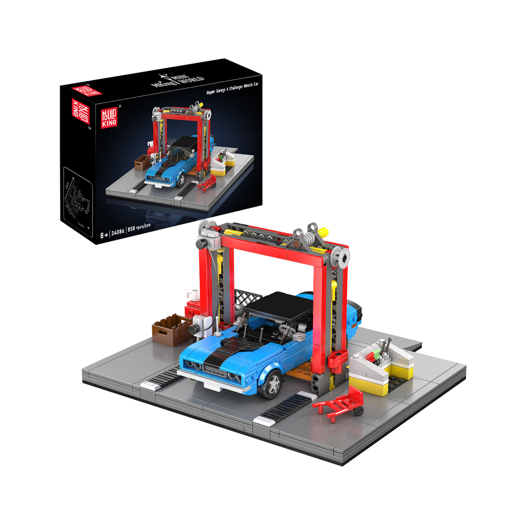 Mould King 24086 Garage Workshop & Challenger Muscle Car Building Set | 858 Pcs