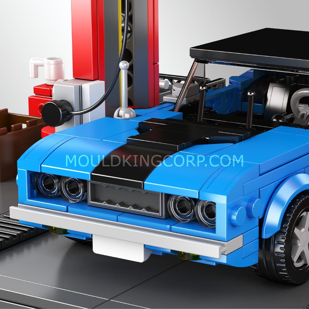 Mould King 24086 Garage Workshop & Challenger Muscle Car Building Set | 858 Pcs