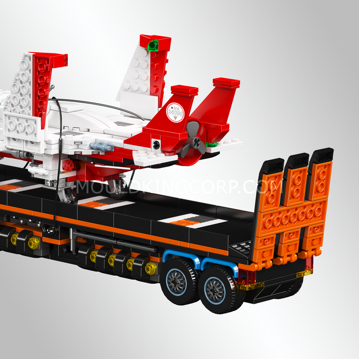 Mould King 24090 Aircraft Transport Truck with Flatbed Trailer Building Set | 1,468 Pcs