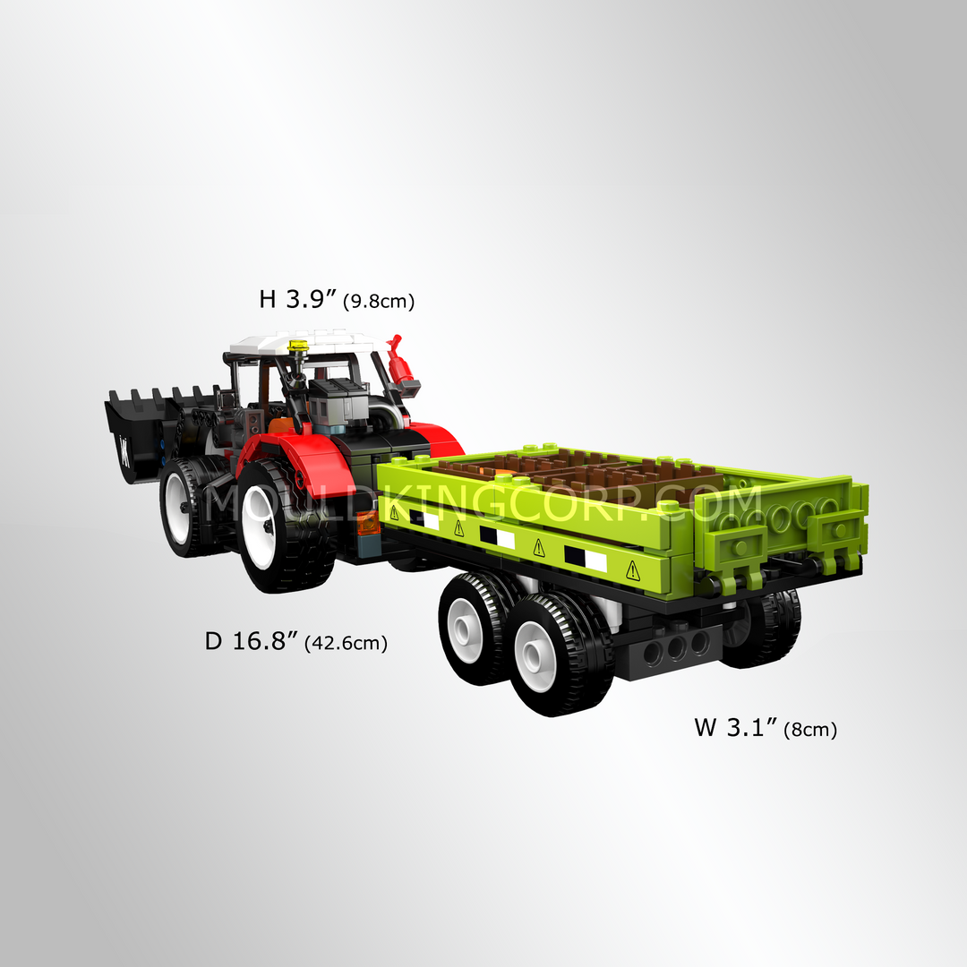 Mould King 24093 Wheel Loader & Agricultural Trailer Building Set | 504 Pcs