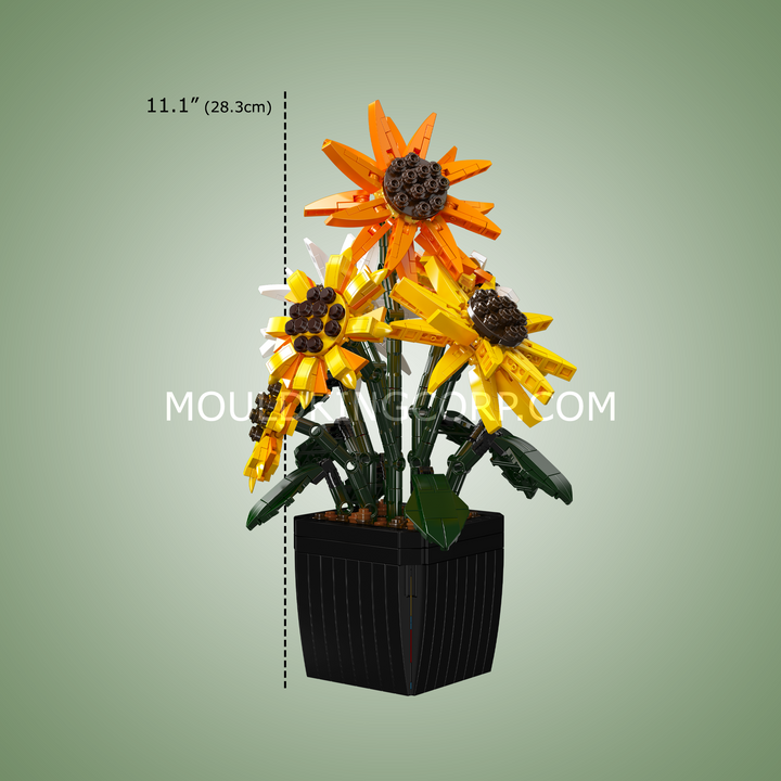 Mould King 24111 Sonnenblumen-Baukasten im Topf | 854 Teile