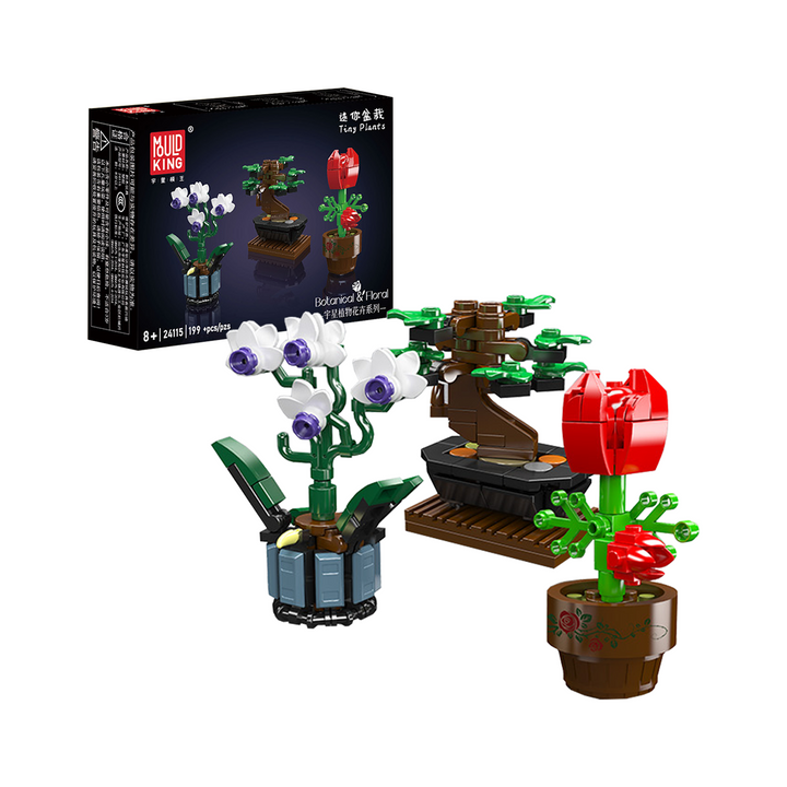 Mallenkoning 24115 Mini Potplanten Bouwset | 199 stuks