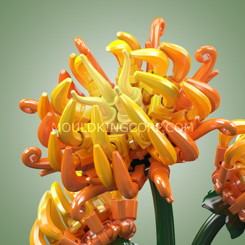 Mould King 24118 Chrysanthemum Potted Plant  Building Block Set | 417 Pcs