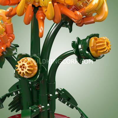 Mould King 24118 Chrysanthemum Potted Plant  Building Block Set | 417 Pcs
