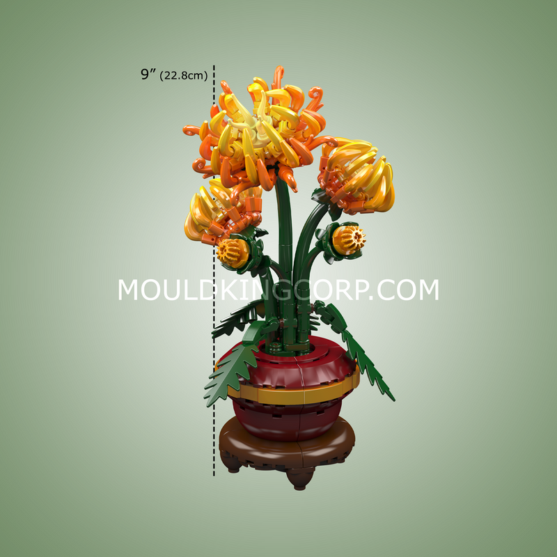 Mould King 24118 Chrysanthemum Potted Plant  Building Block Set | 417 Pcs