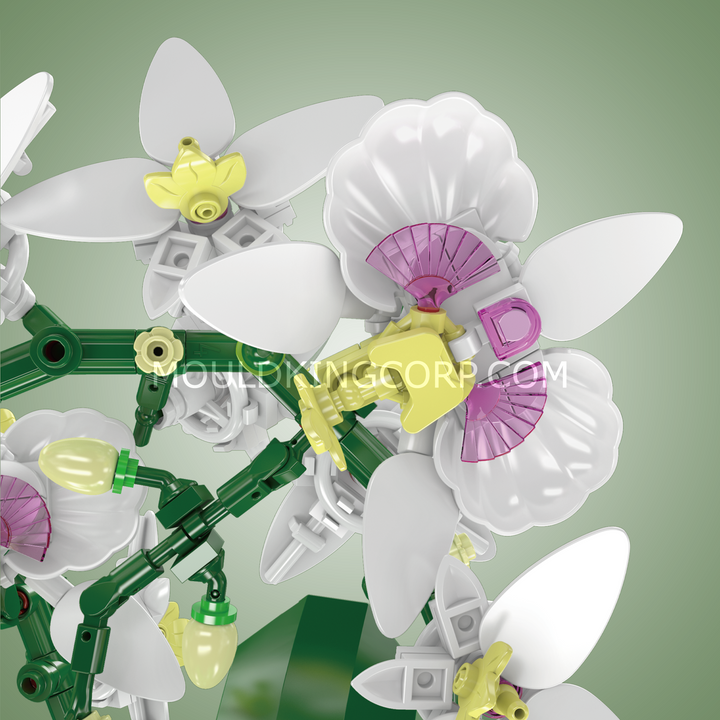 Mould King 24123 White Butterfly Orchid Flower Building Set | 1,019 Pcs