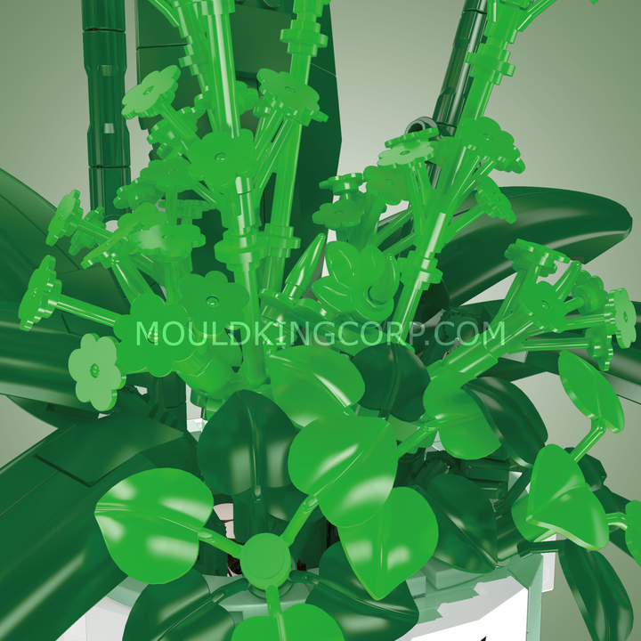 Mould King 24123 White Butterfly Orchid Flower Building Set | 1,019 Pcs