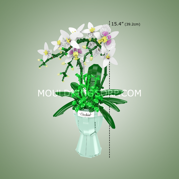 Mould King 24123 White Butterfly Orchid Flower Building Set | 1,019 Pcs