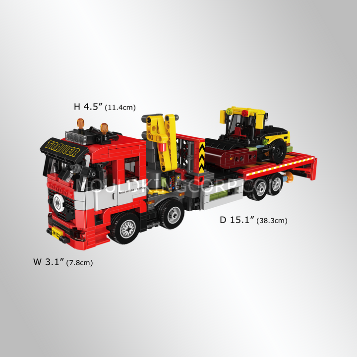 Mould King 24132 Roadside Rescue Flatbed Recovery Truck Building Set | 939 Pcs