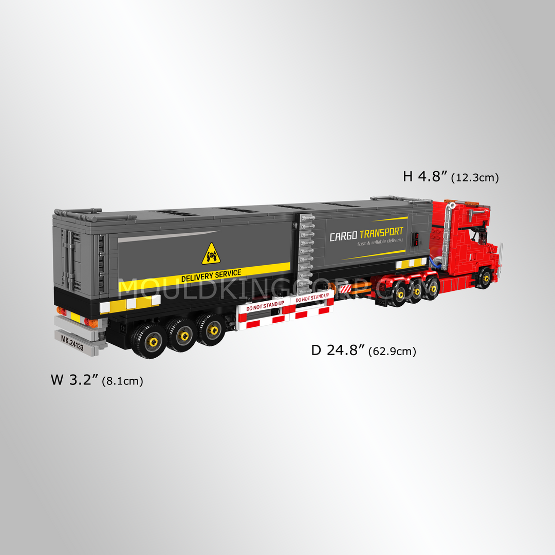 Mould King 24133 Semi Truck & Container Trailer Building Set | 1,340 Pcs