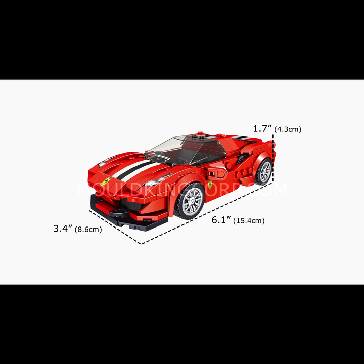 Mould King 27006 Ensemble de construction de mini-voiture de sport 488 GTB | 329 pièces
