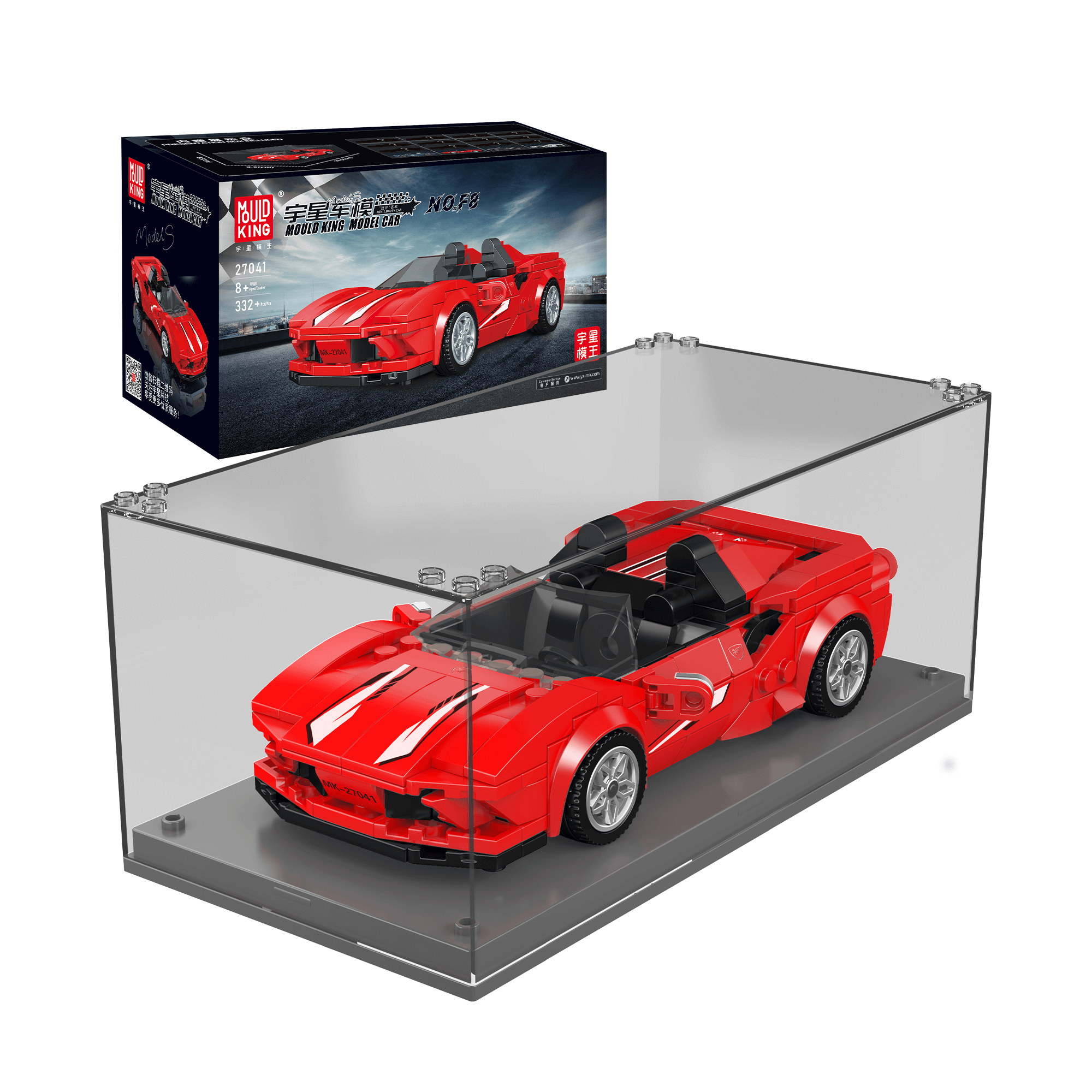 MOULD KING 27041 F8 Supercar Model Building Set 332 PCS Mould King