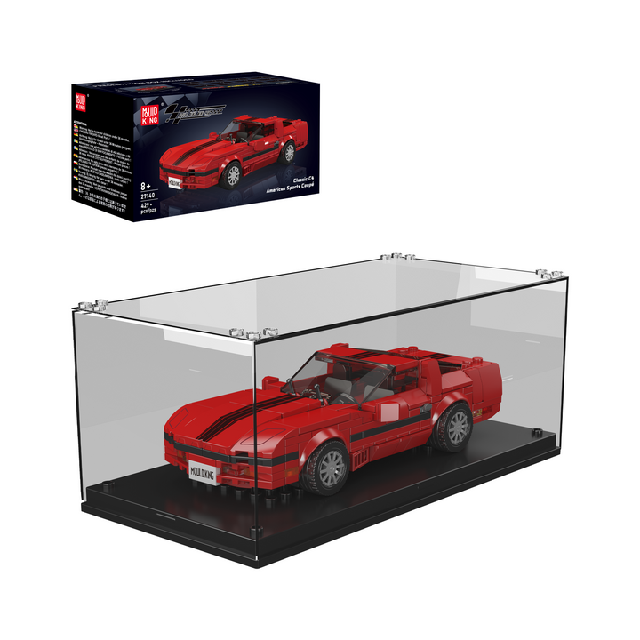 Mould King 27140 C4 American Sports Coupe & Display Case Building Set | 429 Pcs