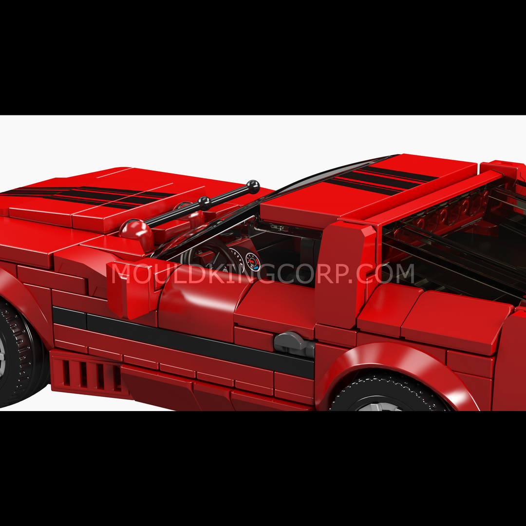 Mould King 27140 C4 American Sports Coupe & Display Case Building Set | 429 Pcs