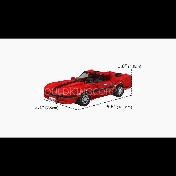 Mould King 27140 C4 American Sports Coupe & Display Case Building Set | 429 Pcs