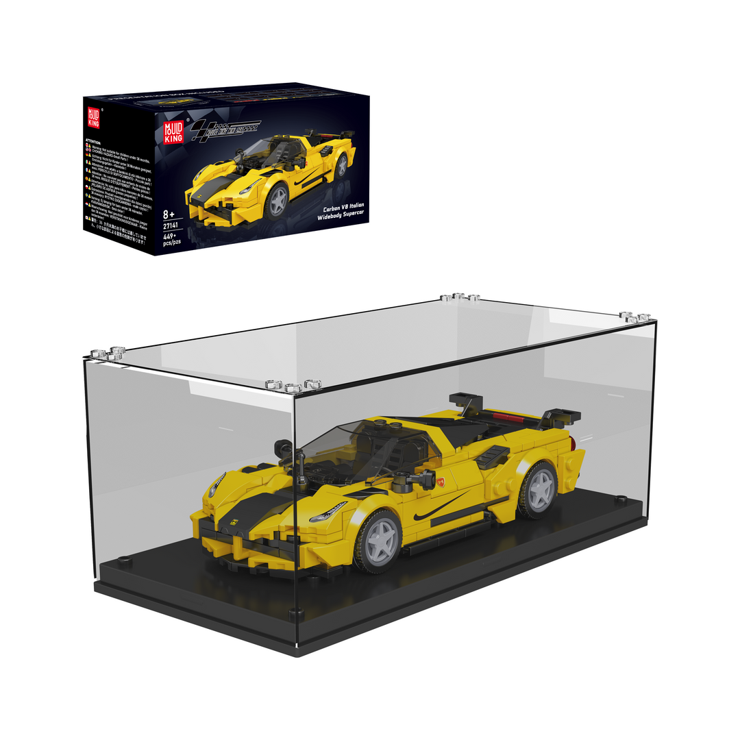 Mould King 27141 Italian V8 Widebody Supercar & Display Case Building Set | 449 Pcs
