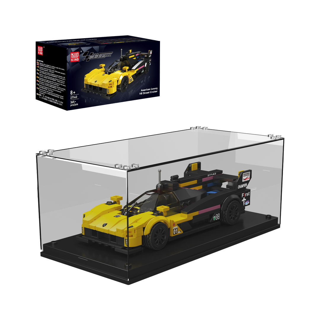 Mould King 27142 American V8 Endurance Prototype Race Car & Display Case Building Set | 365 Pcs