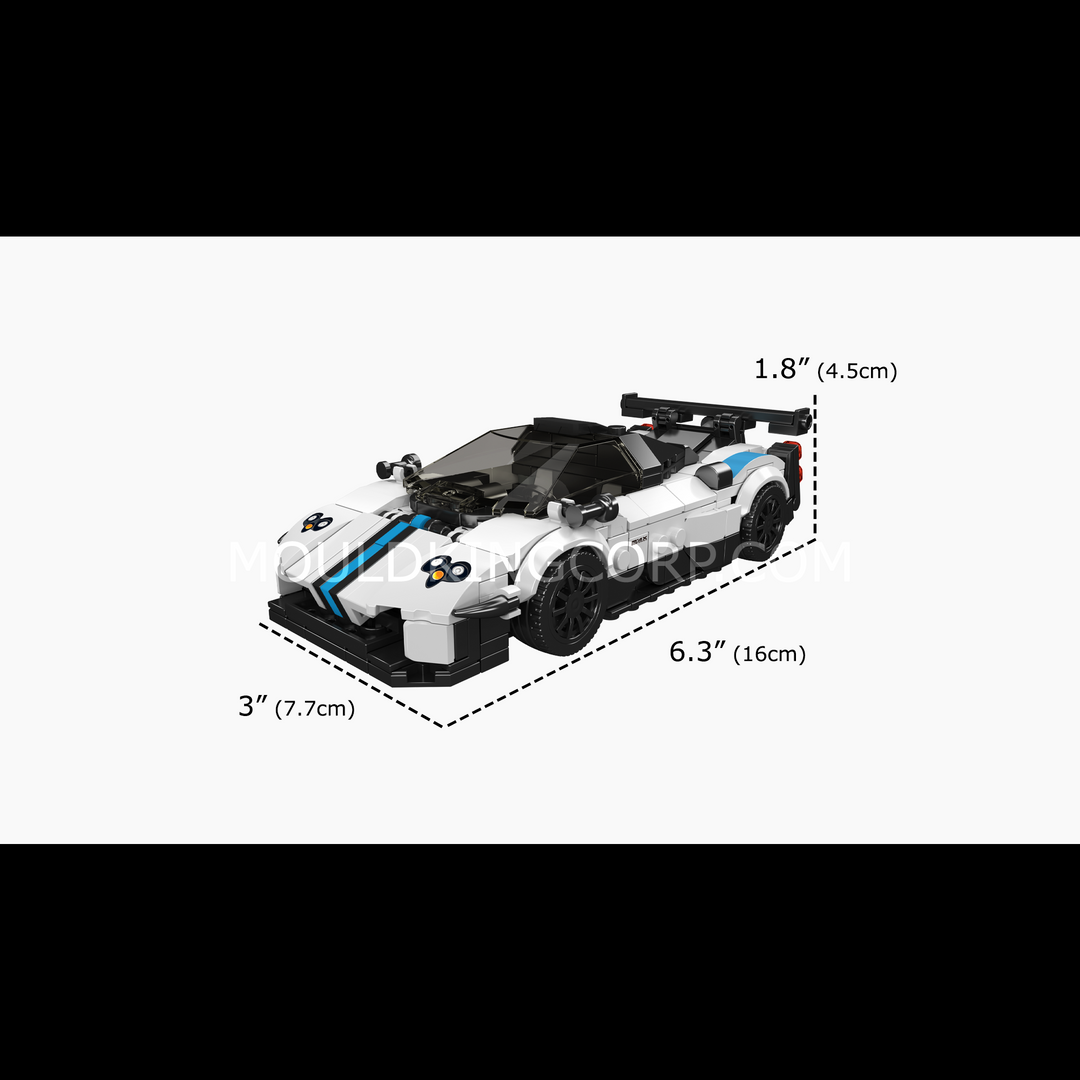 Mould King 27143 Italian V12 Azure Coast Roadster & Display Case Building Set | 380 Pcs