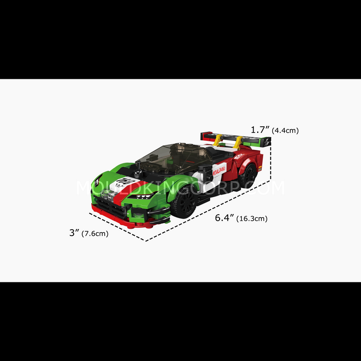 Mould King 27160 GT3 Racing Supercar & Display Case Building Set | 430 Pcs
