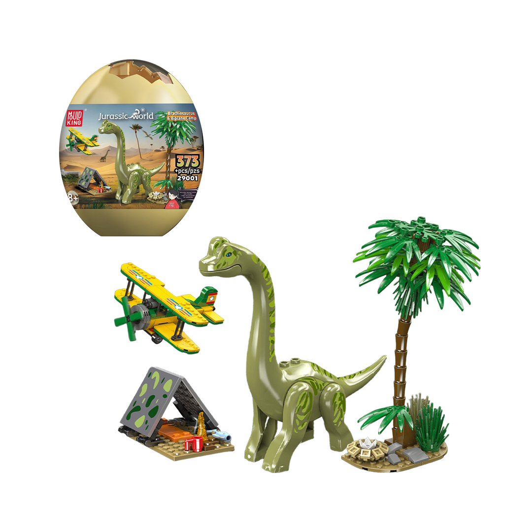 Mould King 29001 Jurassic Adventure Brachiosaurus Island Explorer Dino Egg Building Set | 373 Pcs