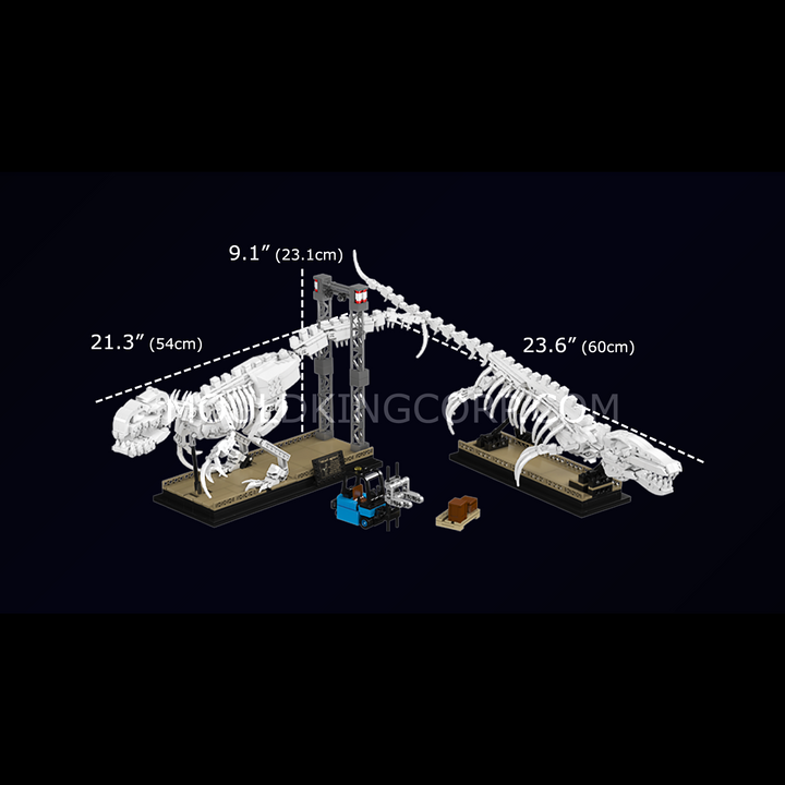 Mould King 29005 Mosasaurus & Velociraptor Fossil  Display Model Building Set | 1418 Pcs