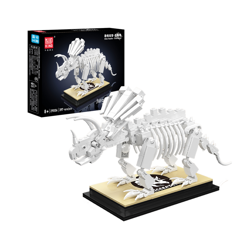 Mould King 29006 Kit de construction de fossile de dinosaure Triceratops | 397 pièces