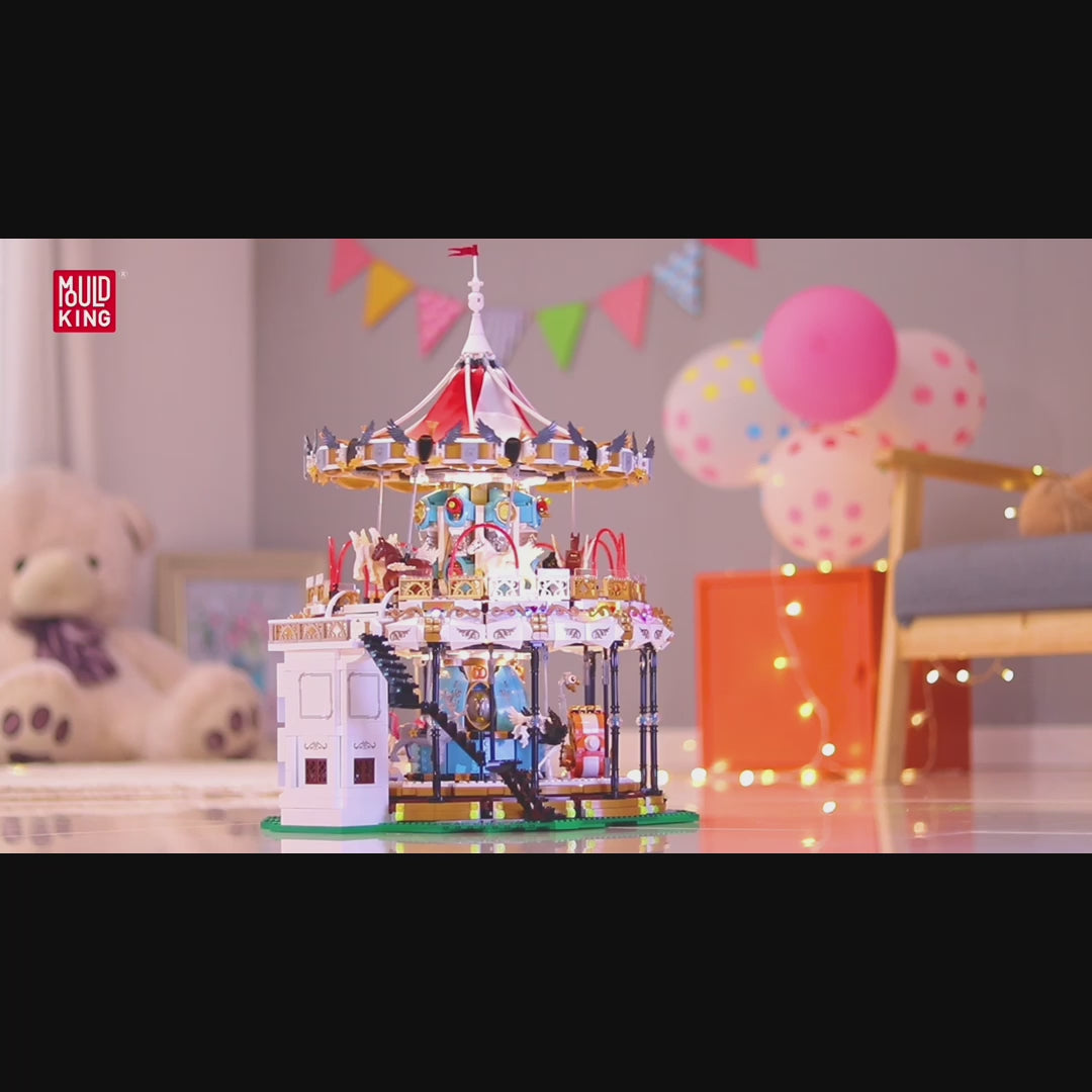 Motorized Carousel with Led Lights Building Set 11011 | MOULD KING
