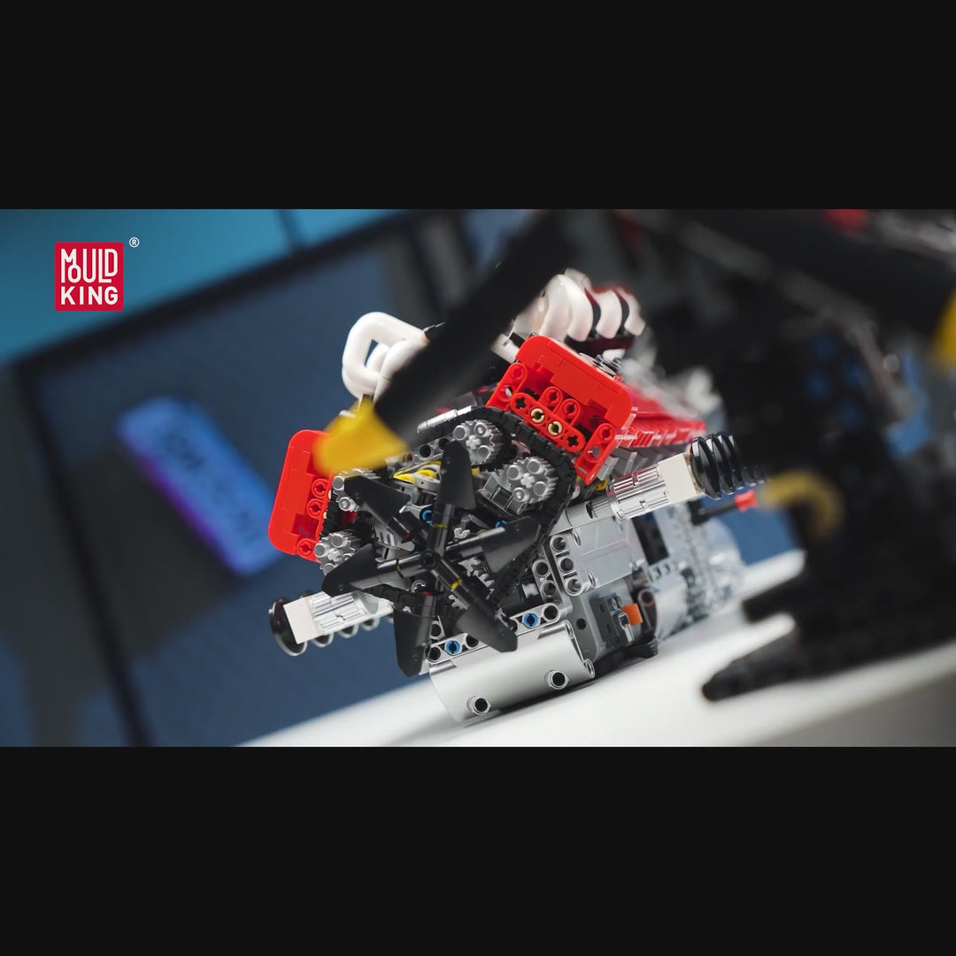 Mould King 10210 Motorisierter V12-Saugmotor-Modellbausatz | 1366 Teile