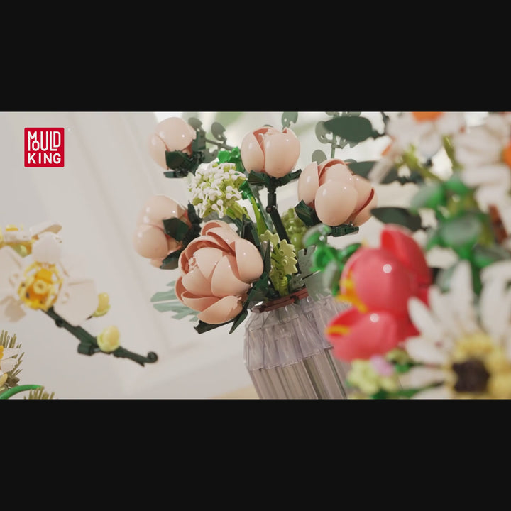 Matrijzenkoning 24109 Wit Rozen Boeket Bouwset | 981 Stuks