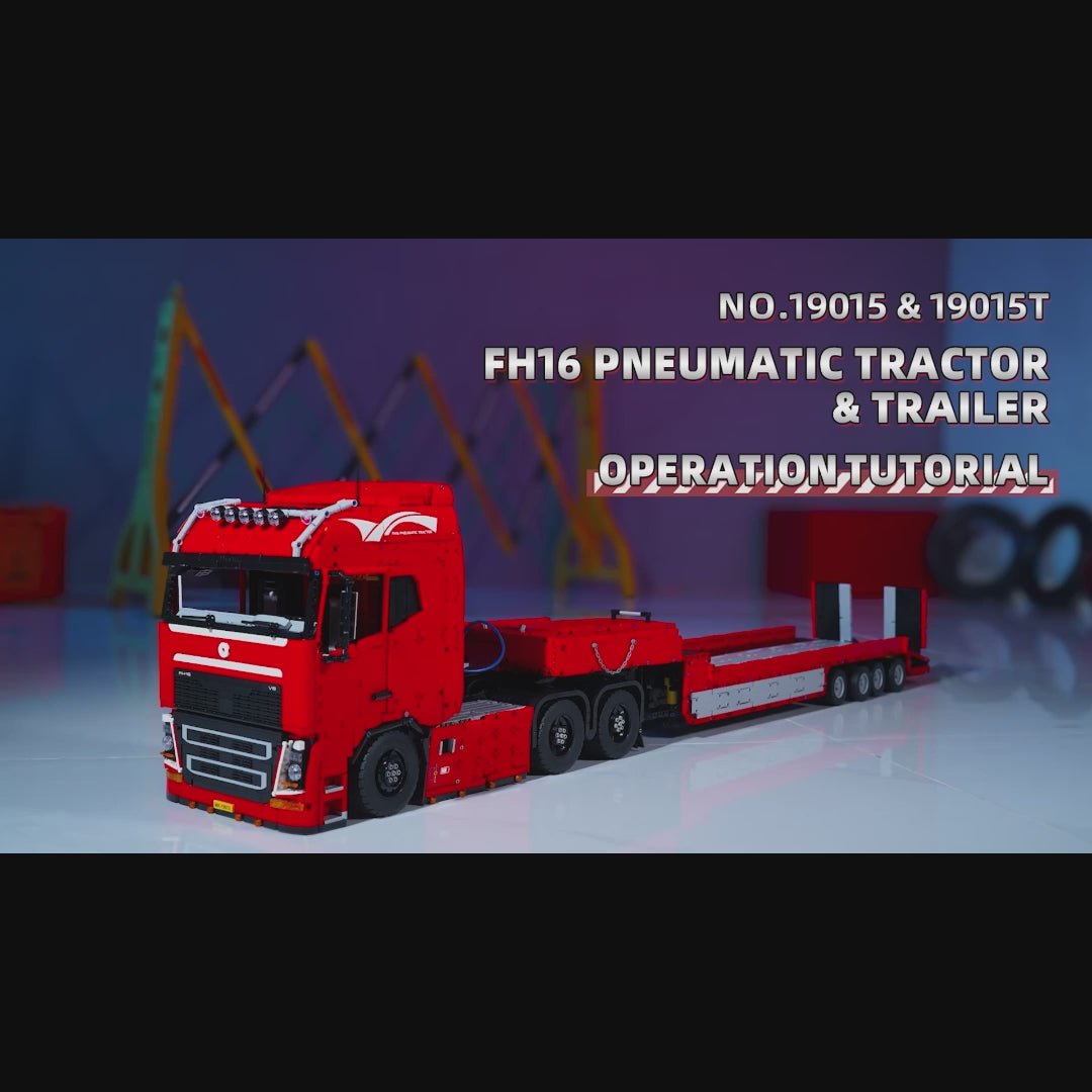 Mould King 19015+19015T FH16 Ferngesteuerter pneumatischer Traktor und Anhänger Bausätze