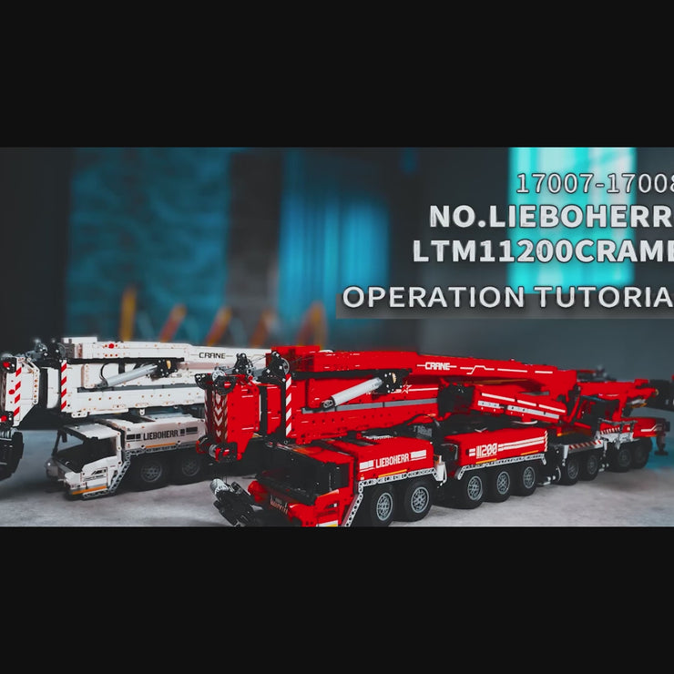 MOULD KING 17008 Red Liebherr LTM 11200 Remote Controlled Crane With Motor  with 8506 Pieces