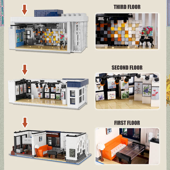 Mallenkoning 16043 Art Gallery Showcase 3-laags MOC-bouwset | 3.536 stuks