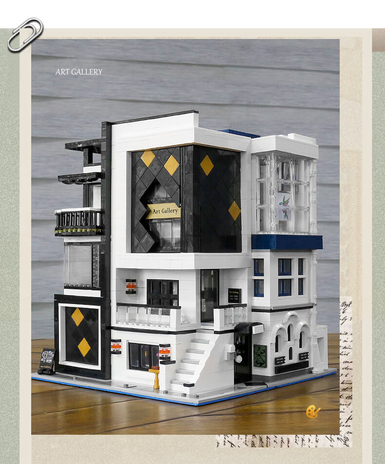 Mallenkoning 16043 Art Gallery Showcase 3-laags MOC-bouwset | 3.536 stuks
