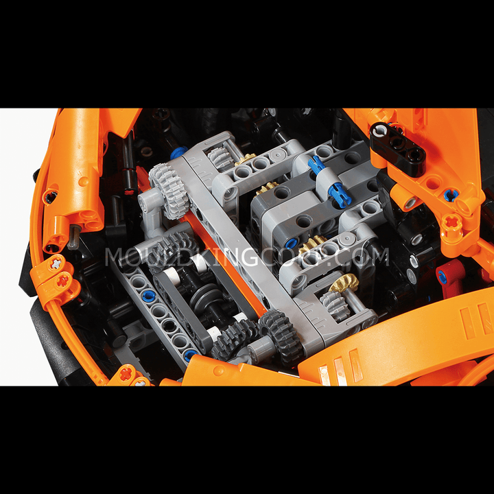 Mould King 13090S P1 Vulkangelbes Rennauto, ferngesteuerter Bausatz | 3.228 Teile